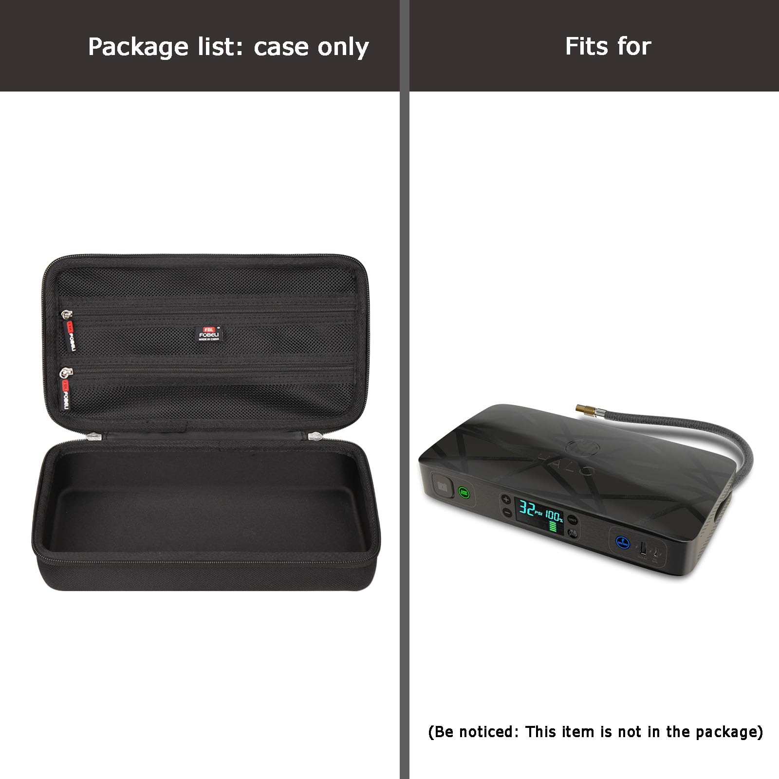 FBLFOBELI case beside a ruler showing 11x6.3x3 inch size for accurate fit benefit