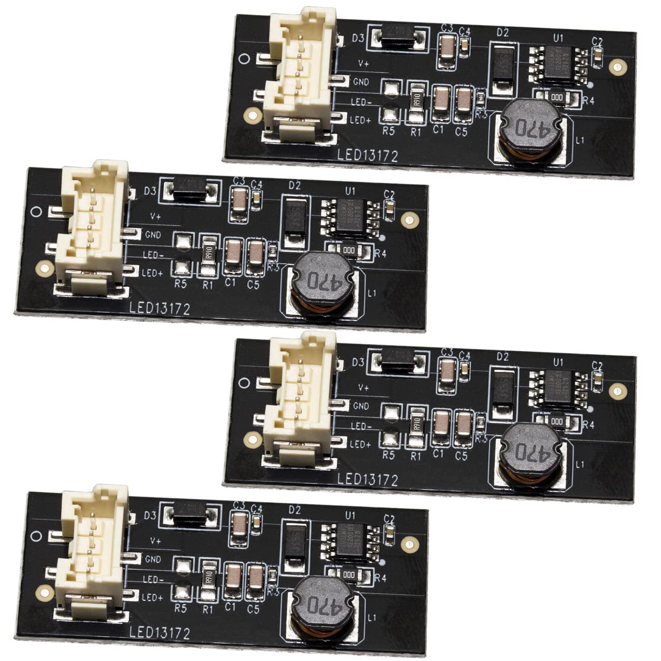 FBULWSEC front view of LED driver board showing fit and alignment