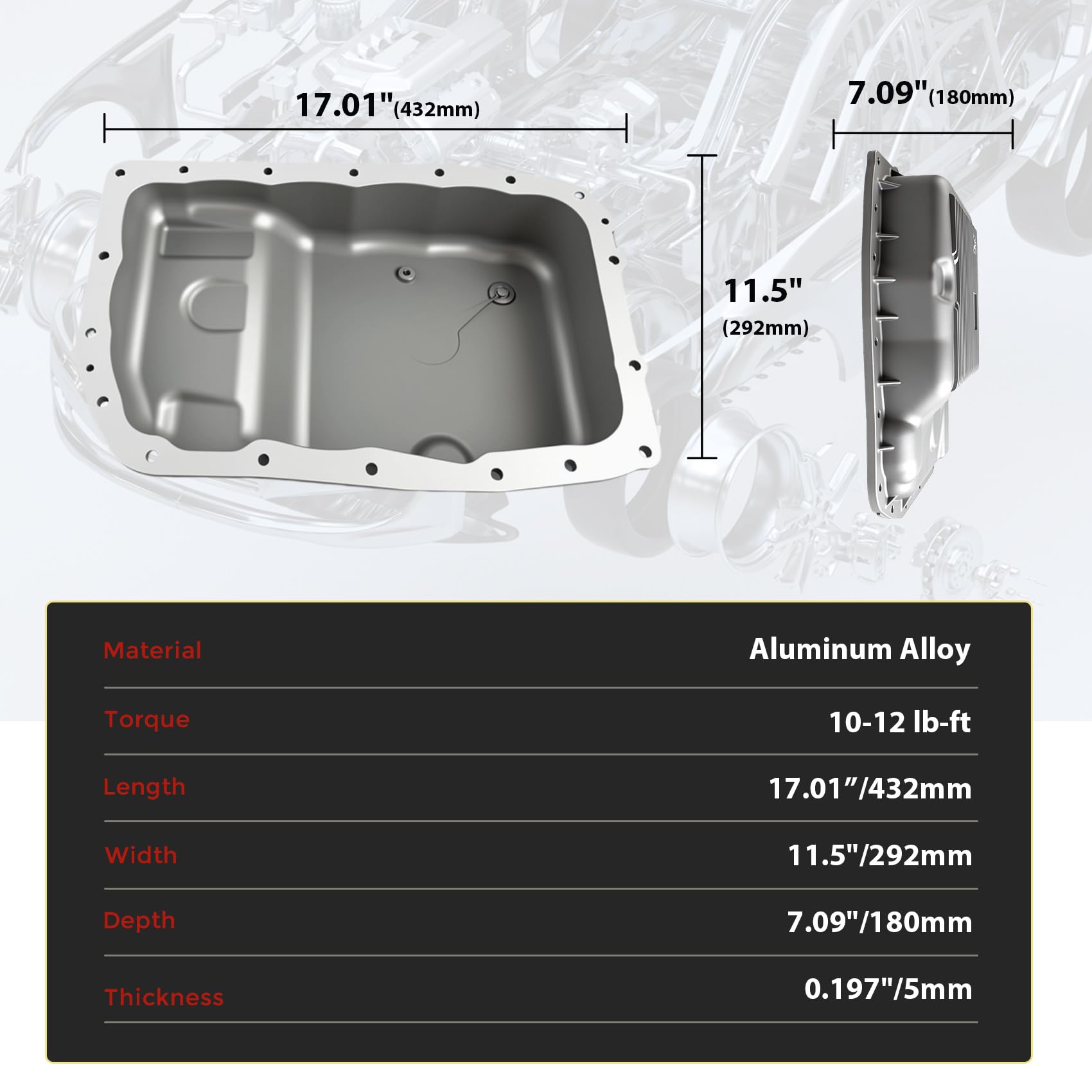 FBXINTUM pan beside ruler size comparison clarifying fitment and scale