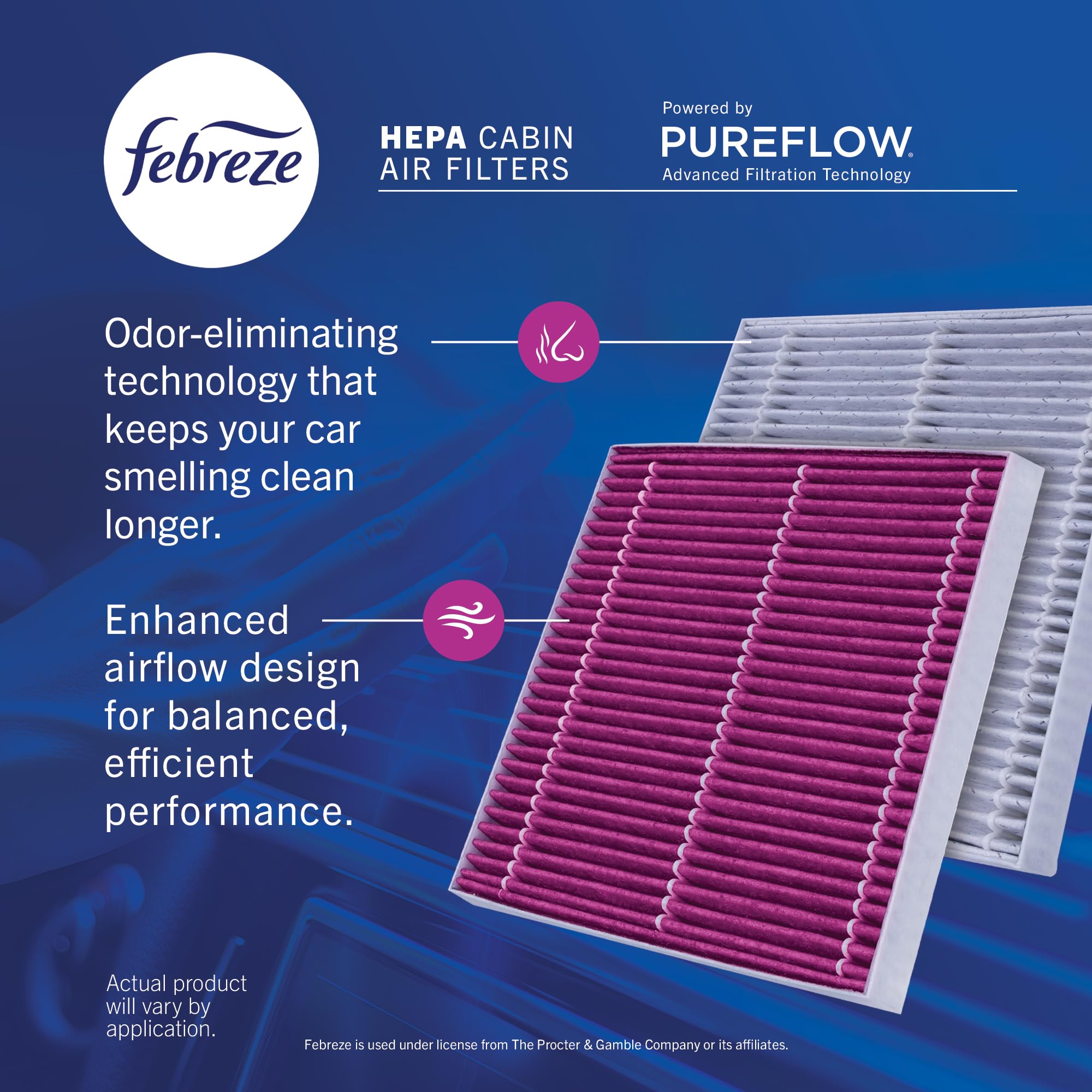 Febreze filter edge seal detail ensuring proper airflow