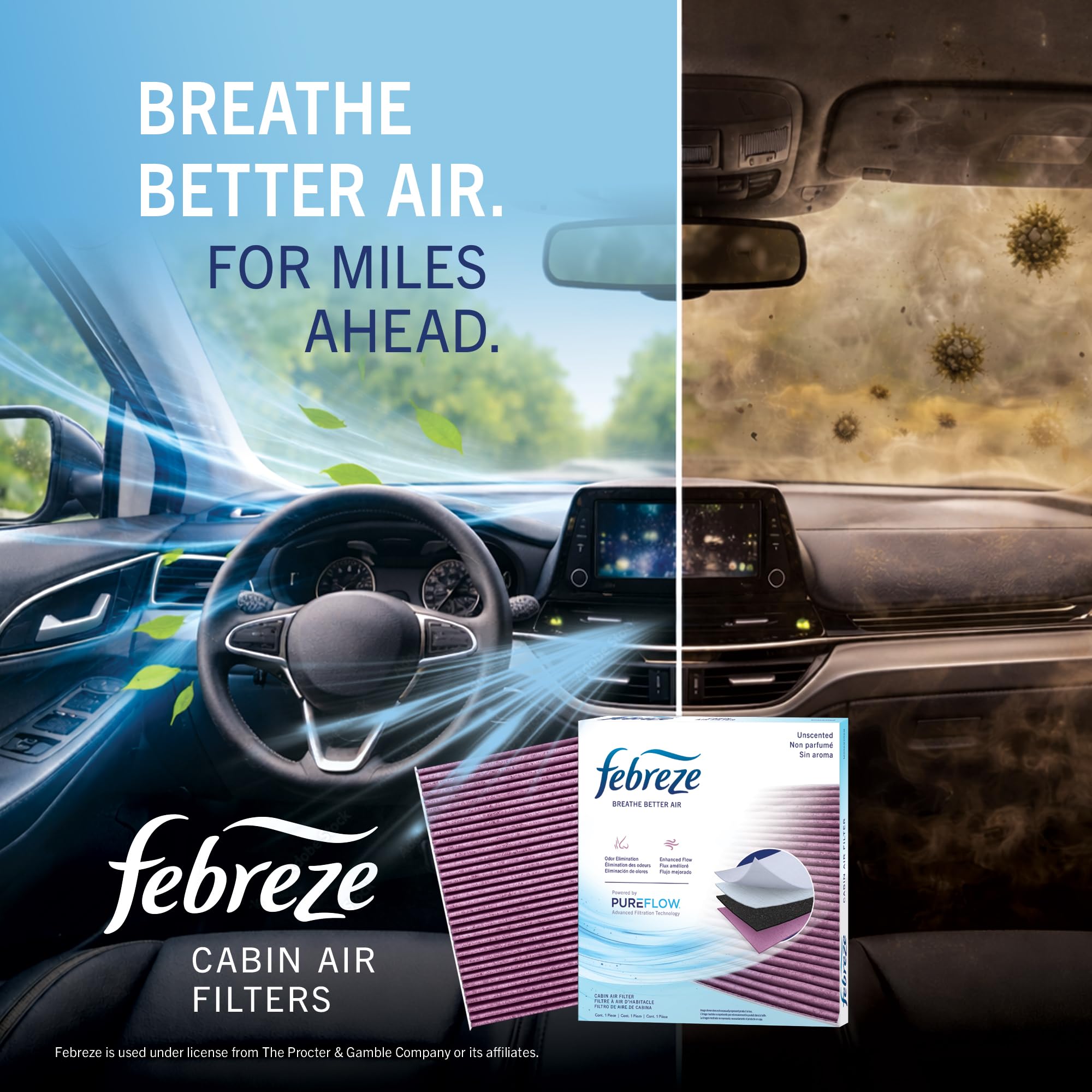 Febreze filter macro of fabric texture, showing dense media for particle capture