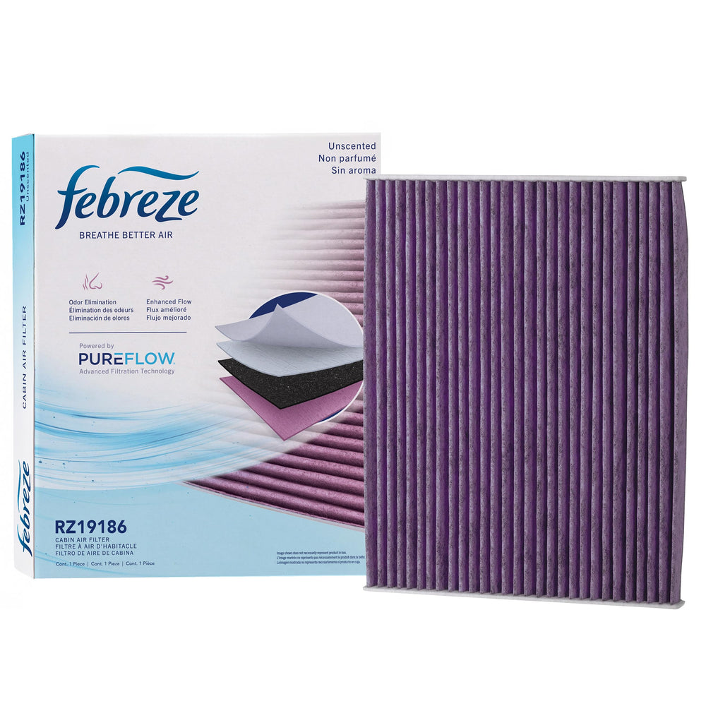 Febreze filter front packaging showing brand and fit benefits