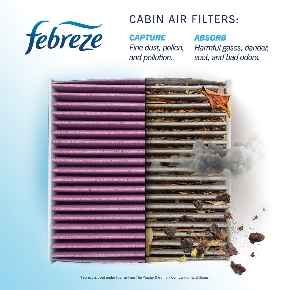 Febreze filter side profile pleats, illustrating increased surface area for filtration