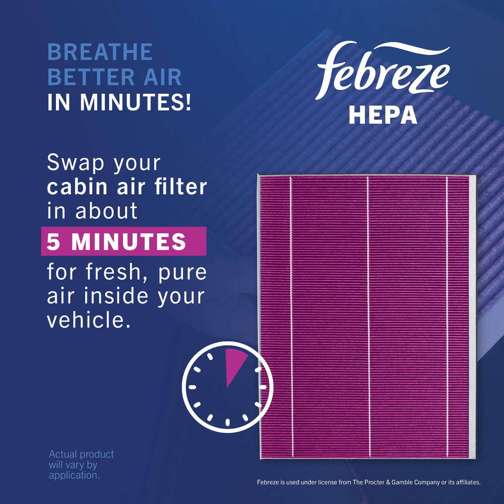 Febreze installed in car cabin illustrating improved air quality benefit