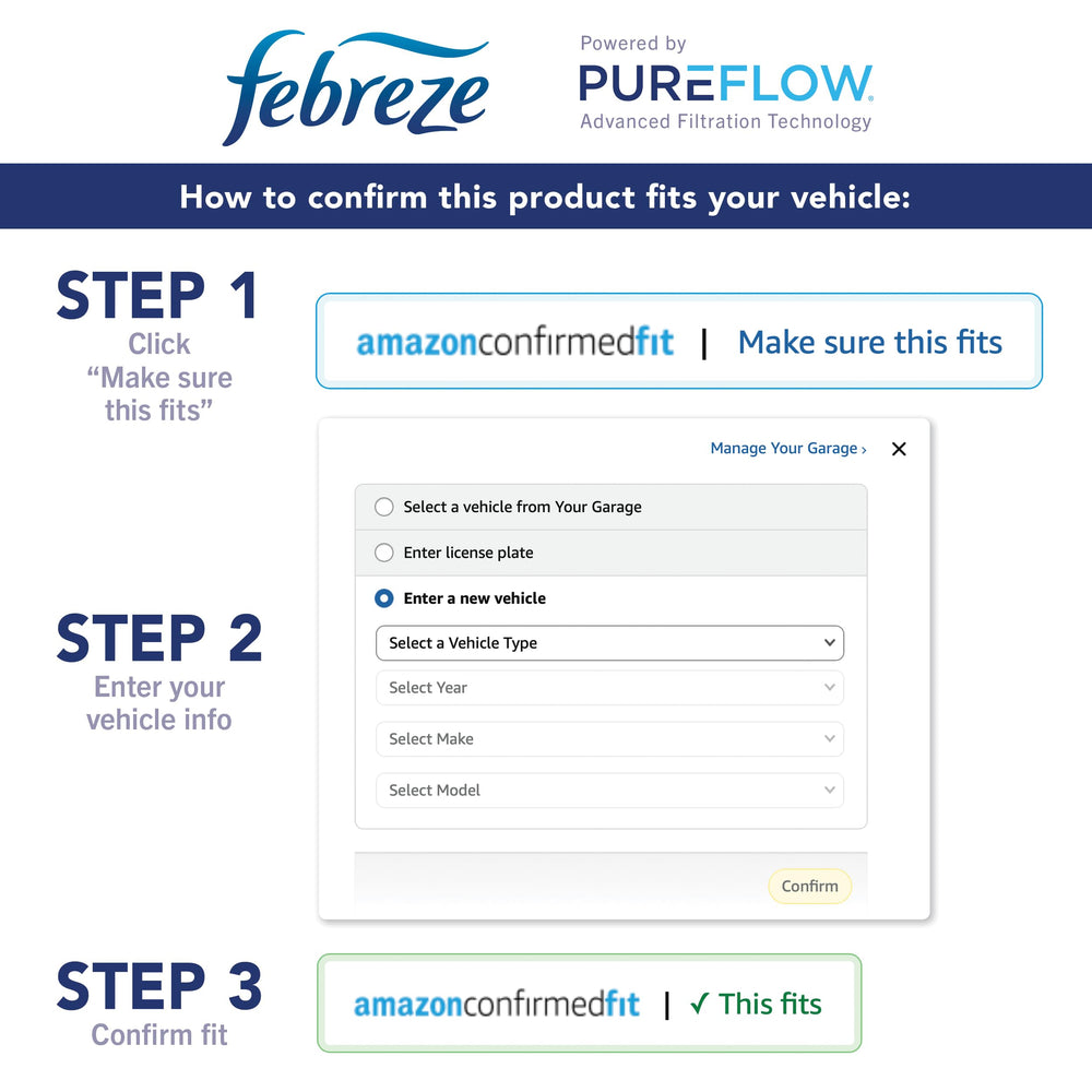 Febreze lifestyle shot in car interior conveying fresher cabin air benefits