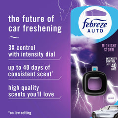 Febreze vent clip attached to car vent dispersing scent for a fresher cabin
