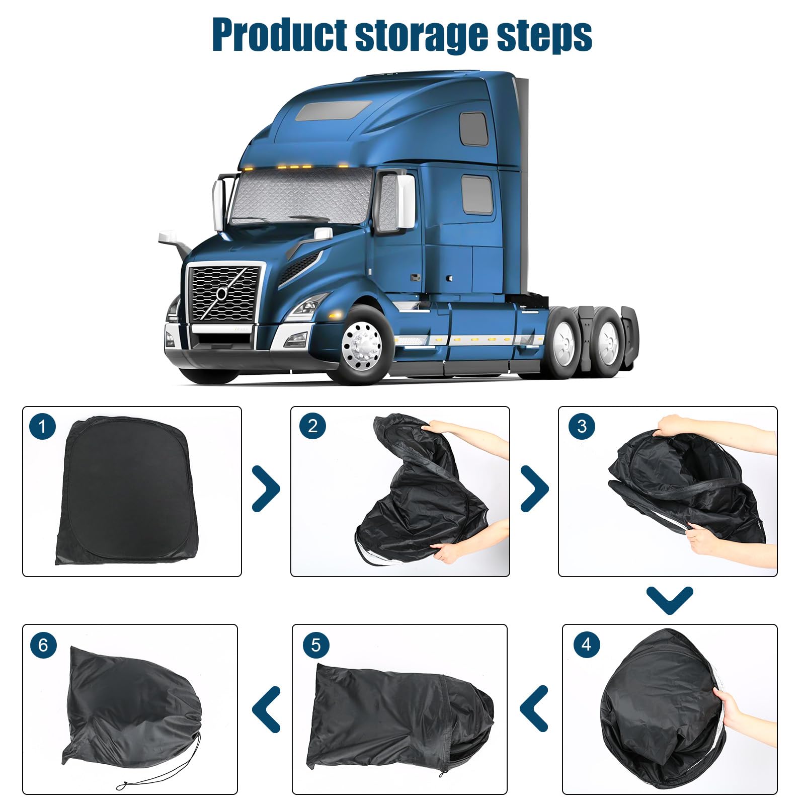 Federedevo folded shade in storage bag, showing compact, easy transport advantage