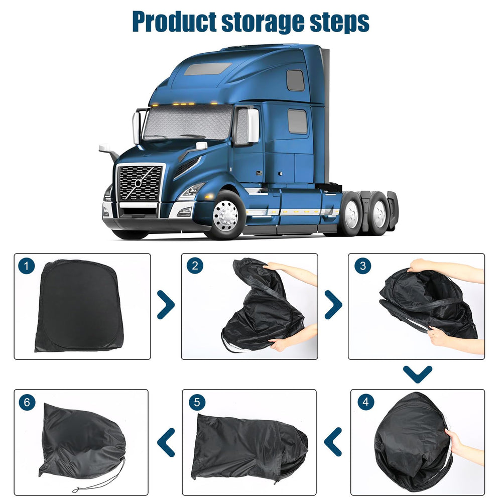 Federedevo folded shade in storage bag, showing compact, easy transport advantage