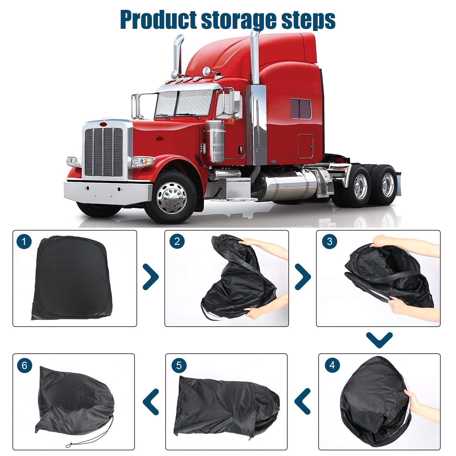 Federedevo folded shade inside storage bag for compact transport and tidy storage