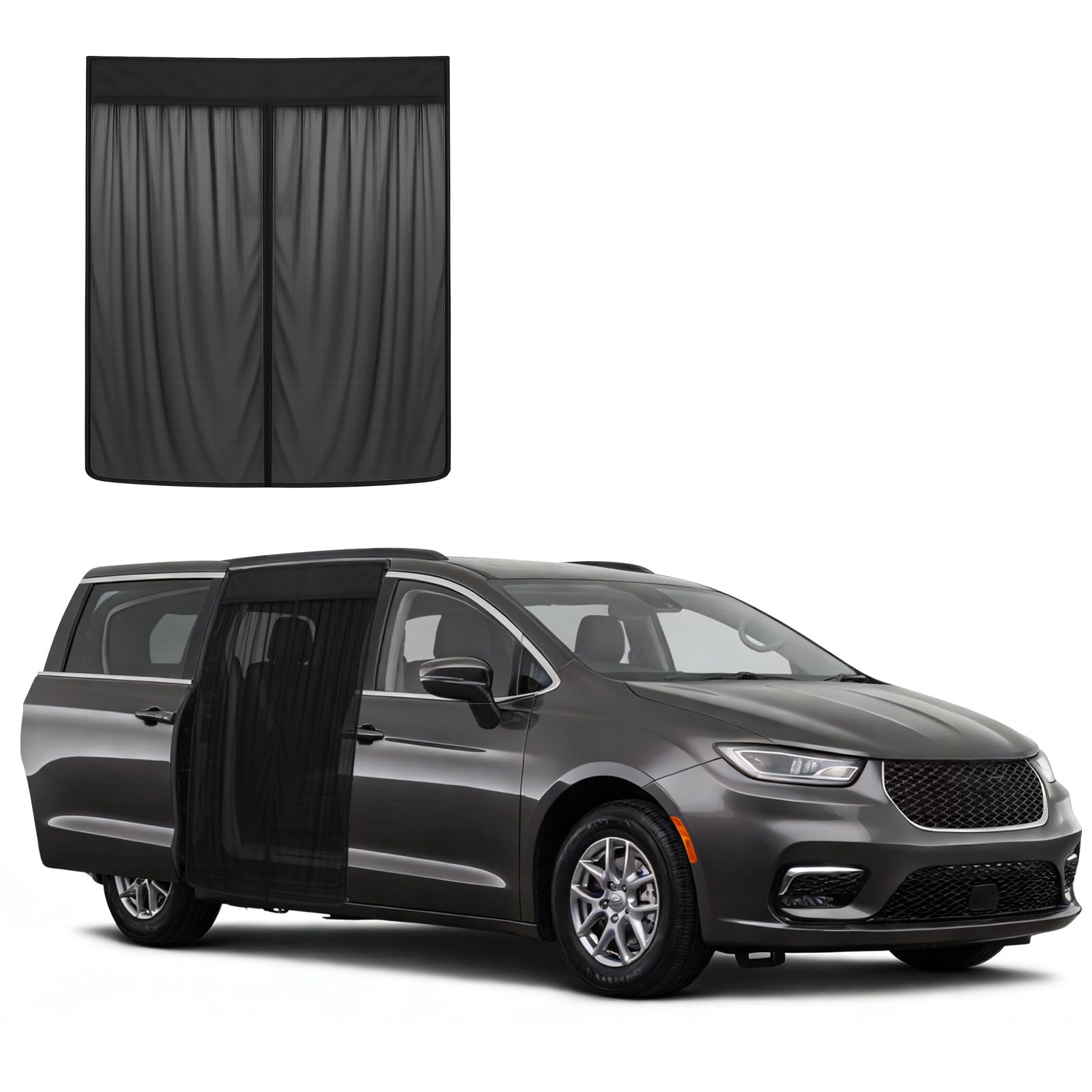 Federedevo front view installed on sliding door, shows full coverage and airflow benefit