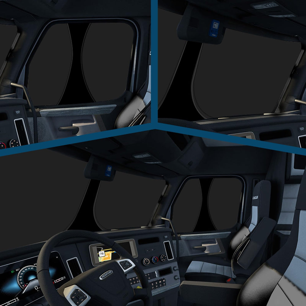 Federedevo installed on parked Freightliner showing cooler interior and protection