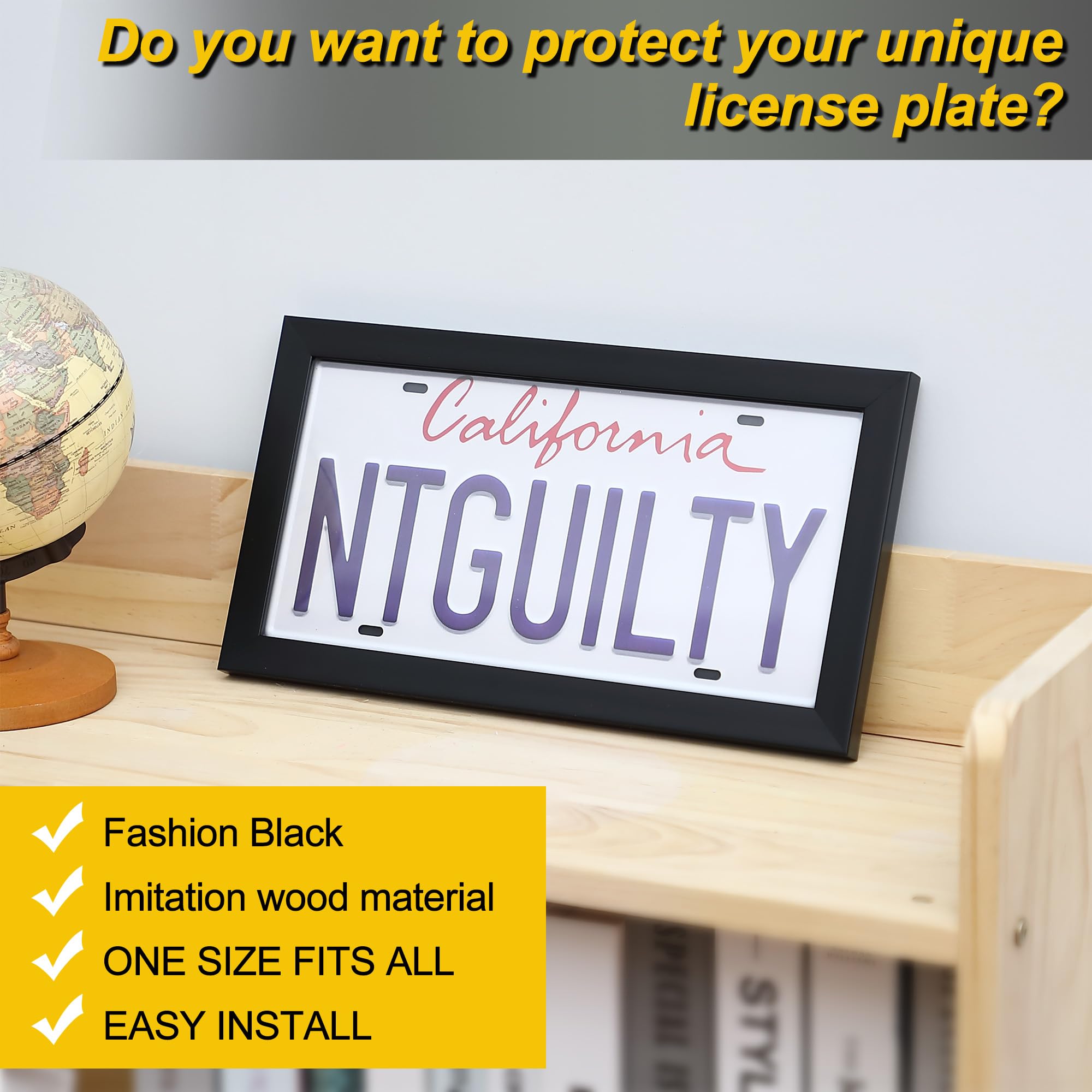 Feekoon frame used to display artwork demonstrating versatile use beyond license plates