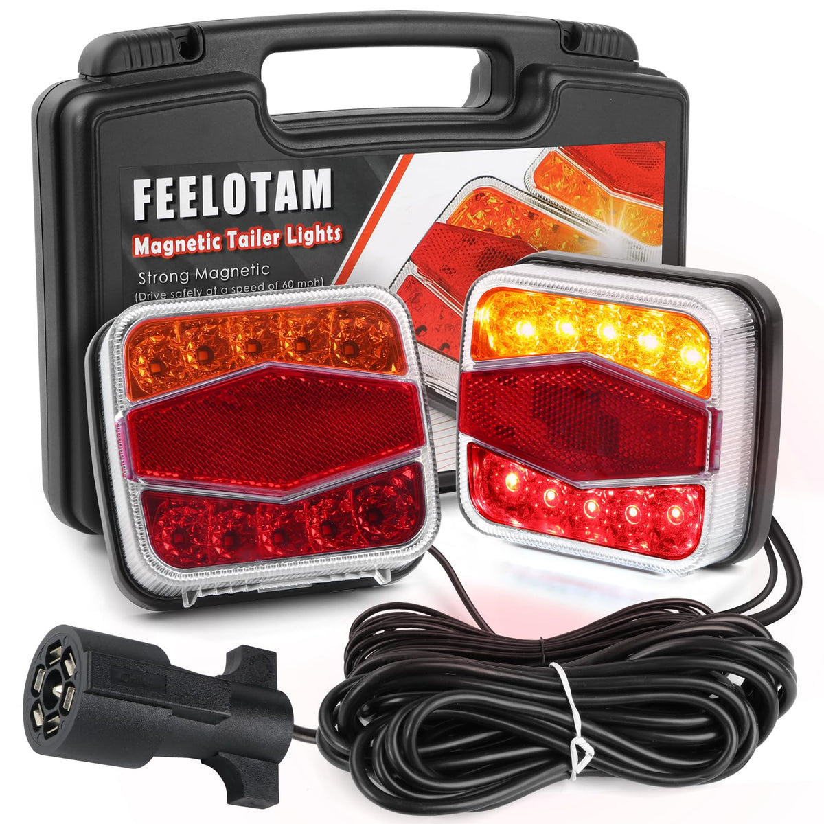 FEELOTAM front-mounted trailer lights showing clear signaling and strong hold