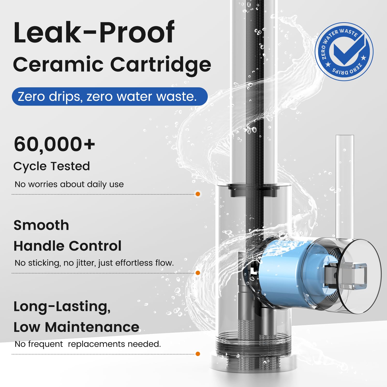 FEELSO faucet next to large pot illustrating tall gooseneck clearance benefit