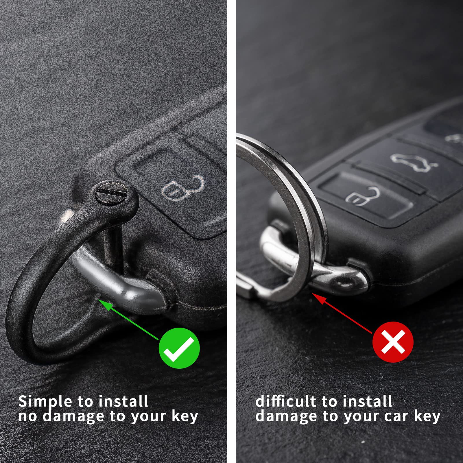 FEGVE 2/3 inch D-ring side profile, fit for larger car keys and tools
