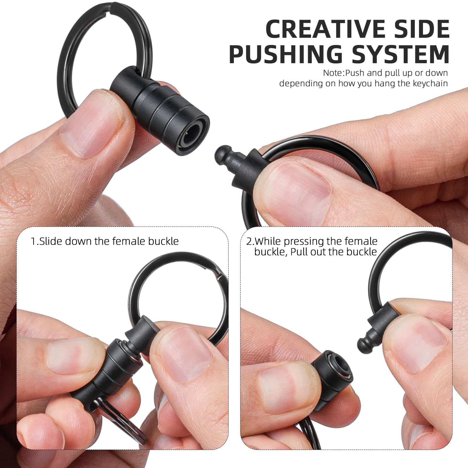 FEGVE detached two-piece snap showing quick release convenience and safety