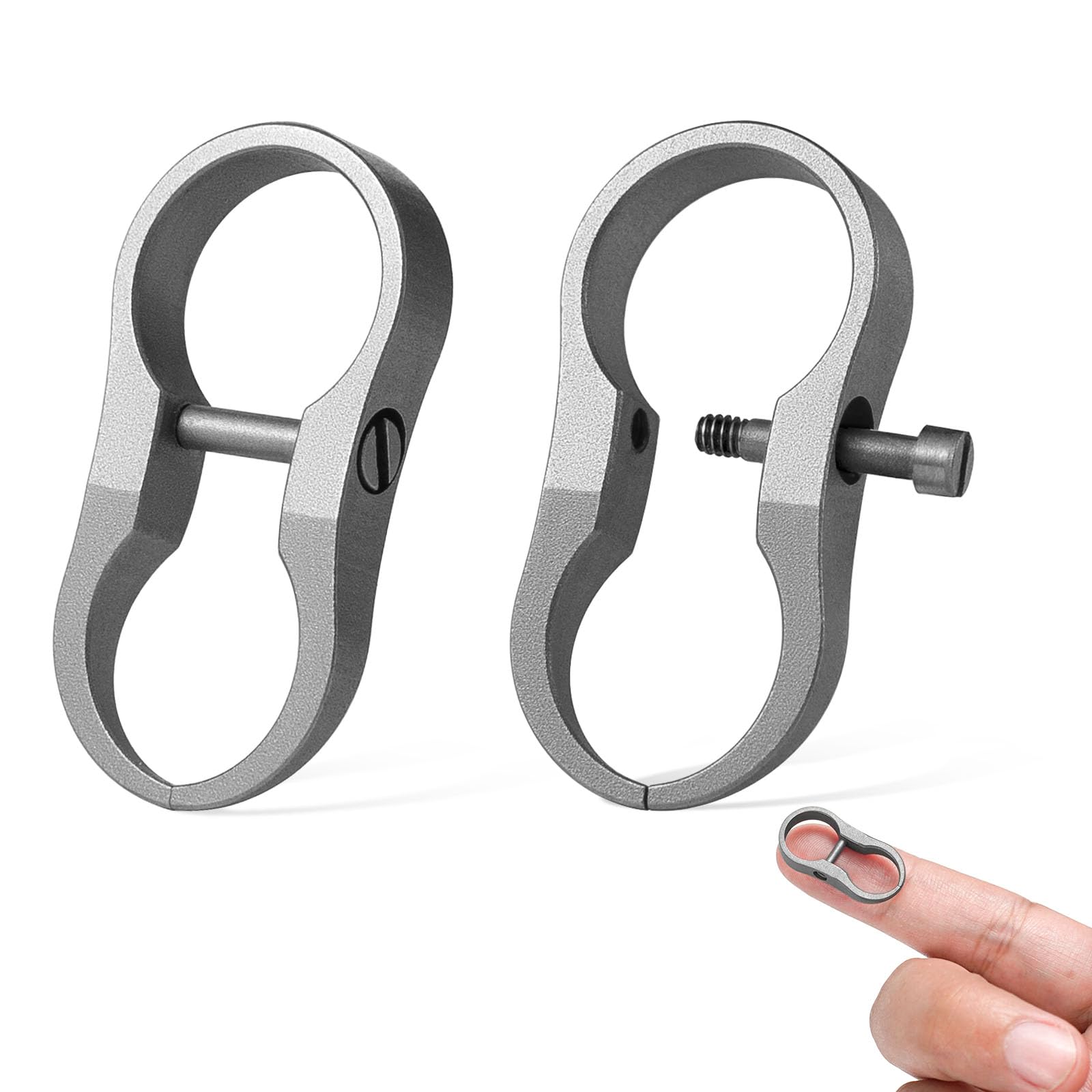 FEGVE titanium key ring front view showing compact secure clip