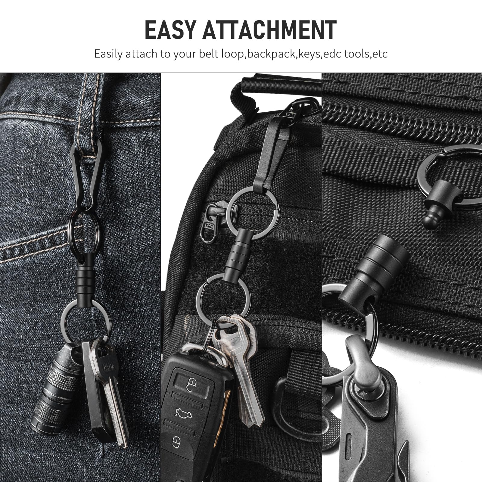FEGVE clipped to belt loop in daily use illustrating hands-free accessibility