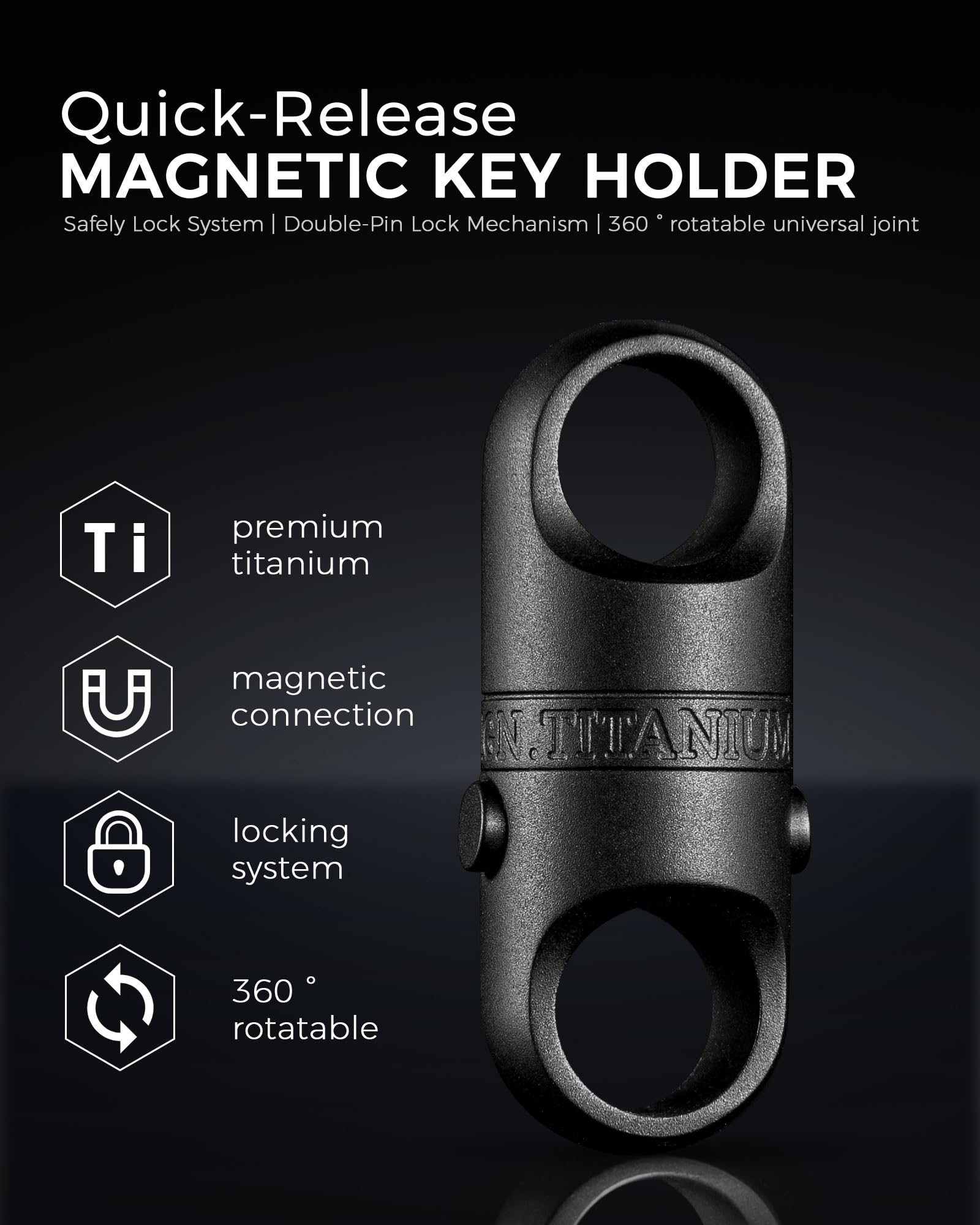 FEGVE keychain beside a coin to show compact size and pocketable weight
