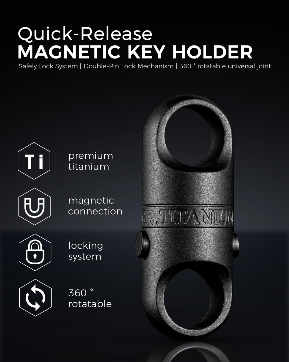 FEGVE keychain beside a coin to show compact size and pocketable weight