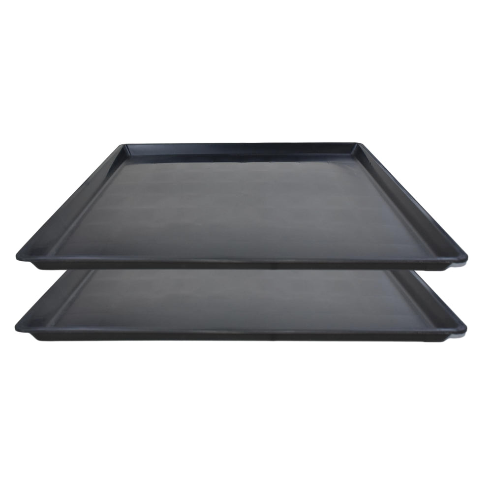 FEICHANGHAO front view of two drain pans showing coverage and durability benefit