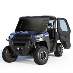 FEIJAZUM front view of windshield protector highlighting durable build and protection