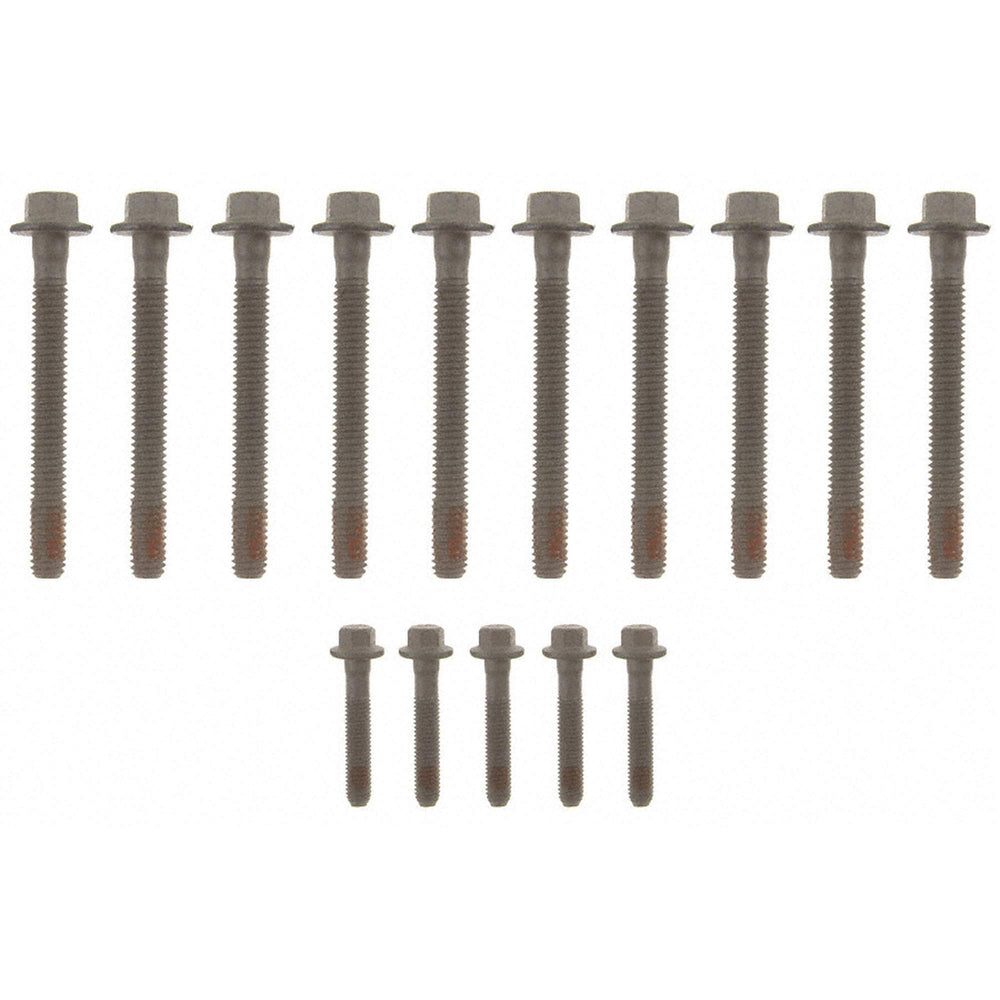 Fel-Pro cylinder head bolt set packaging showing bolts and label for correct fit