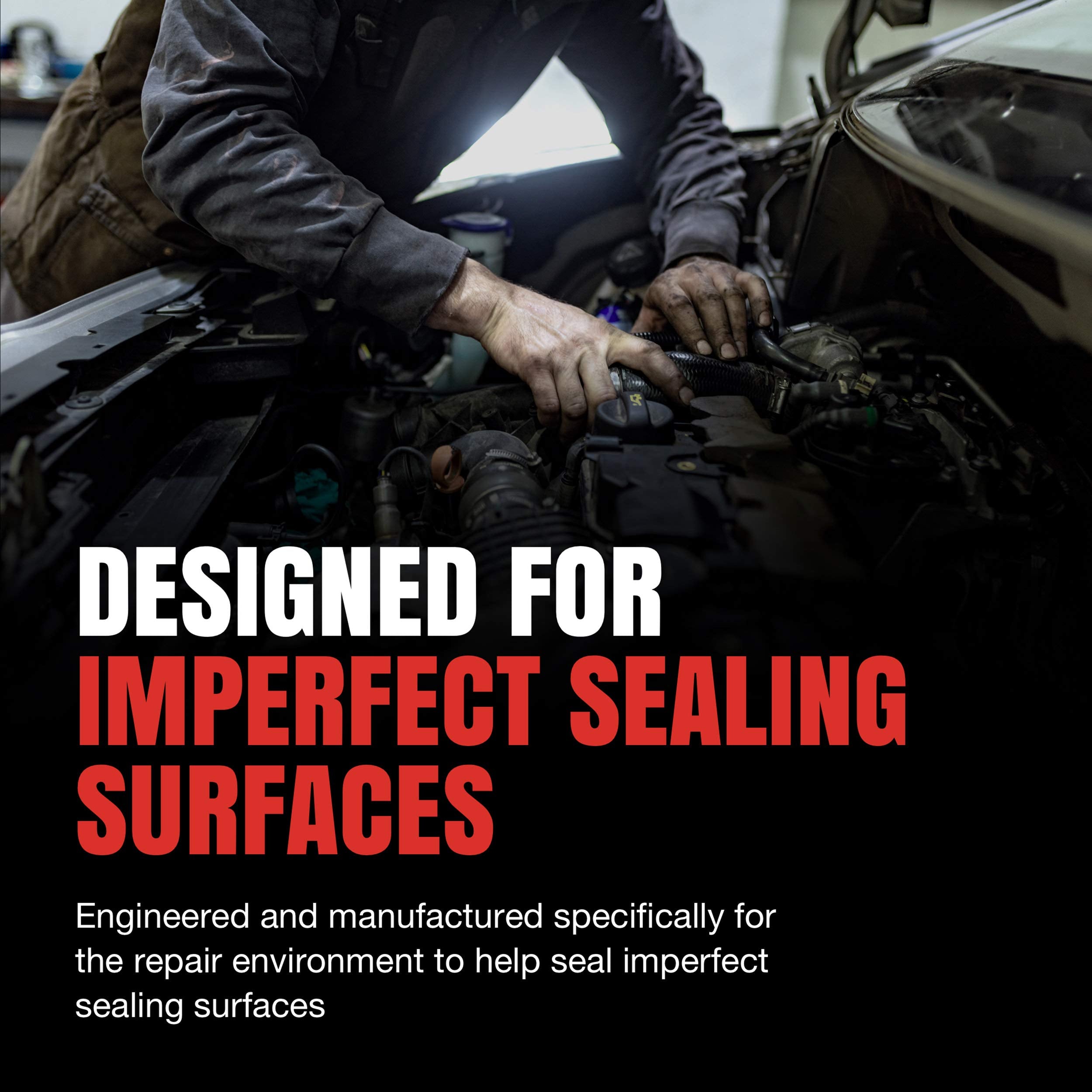 Fel-Pro gasket close-up showing cork-rubber texture and flexibility for reliable sealing