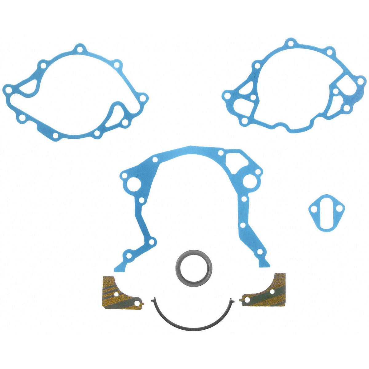 Fel-Pro TCS 45008 front packaging showing complete gasket kit for correct part selection