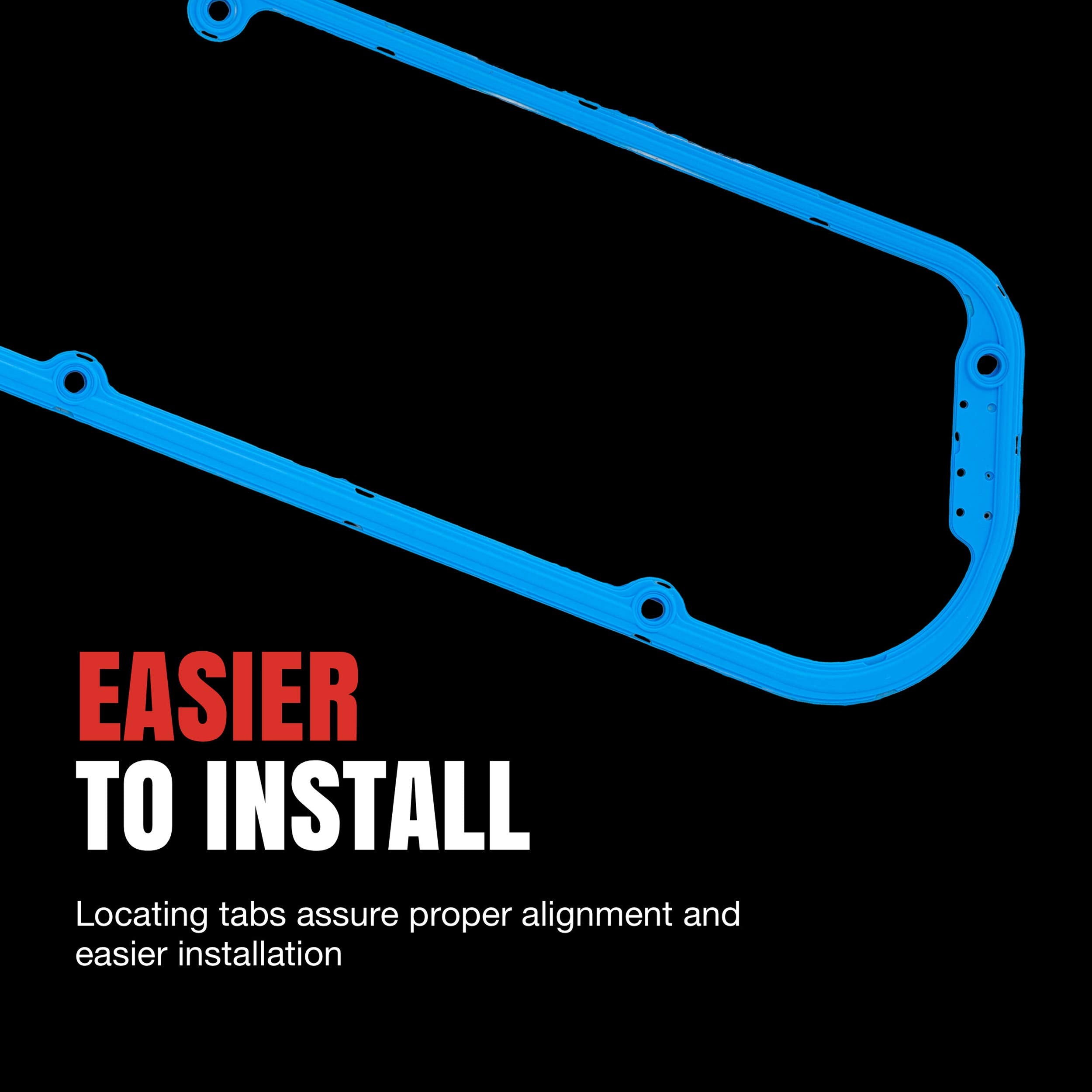 Fel-Pro gasket beside a ruler showing scale for proper size confirmation benefit