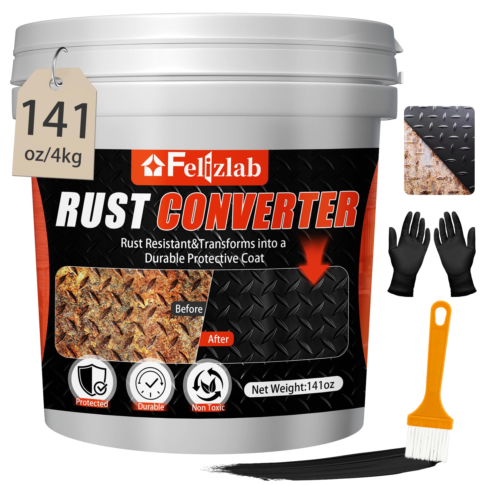 Felizlab front label on 141oz can showing product benefits and size