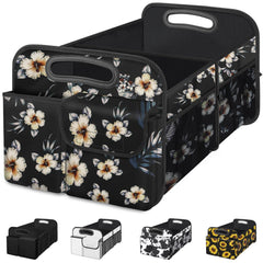 Femuar front view showcasing hibiscus pattern and large capacity benefit