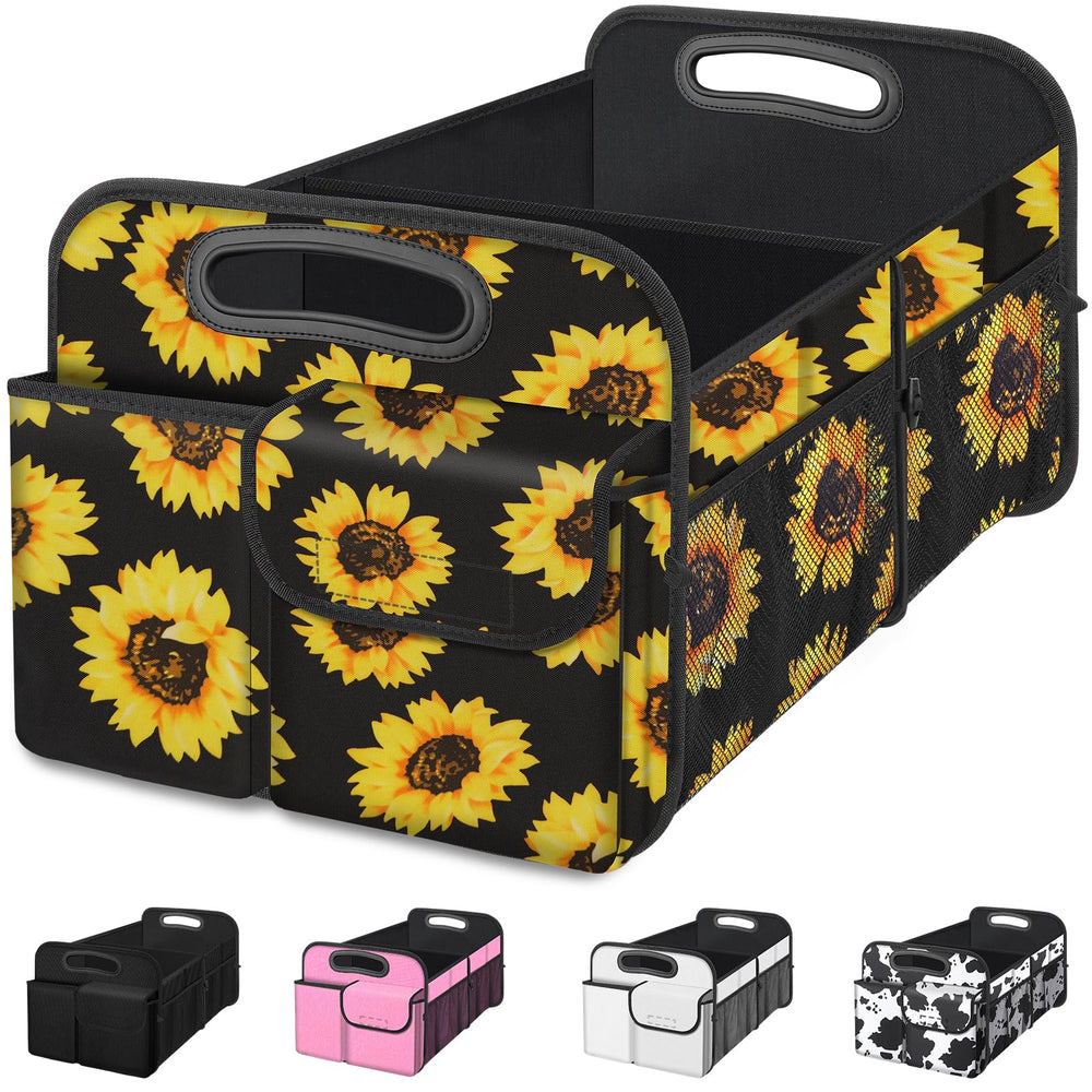 Femuar front view of sunflower organizer showing size and pattern, easy identification