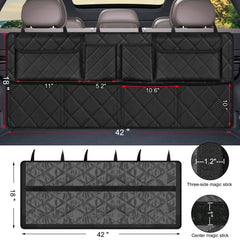 Femuar hung on SUV backseat demonstrating stable installation benefit