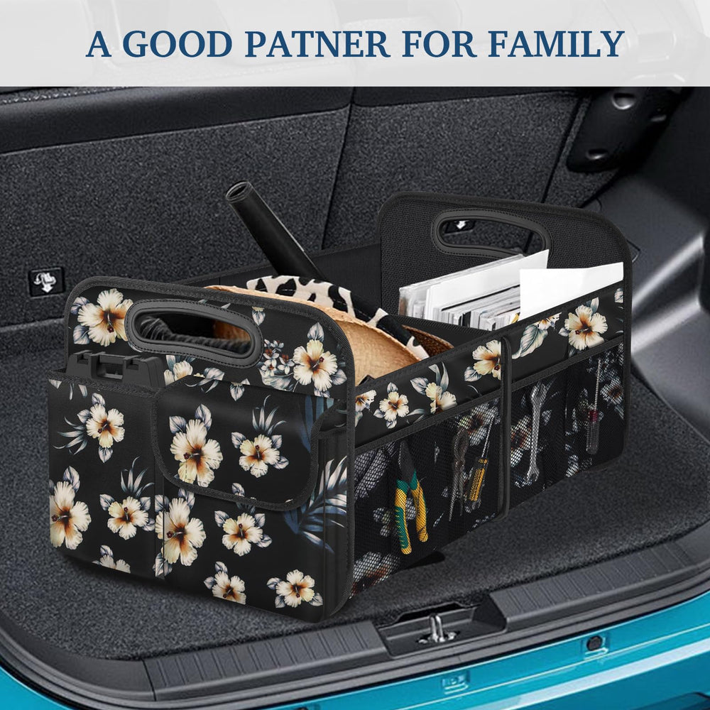 Femuar in a SUV cargo area demonstrating tidy, usable storage space