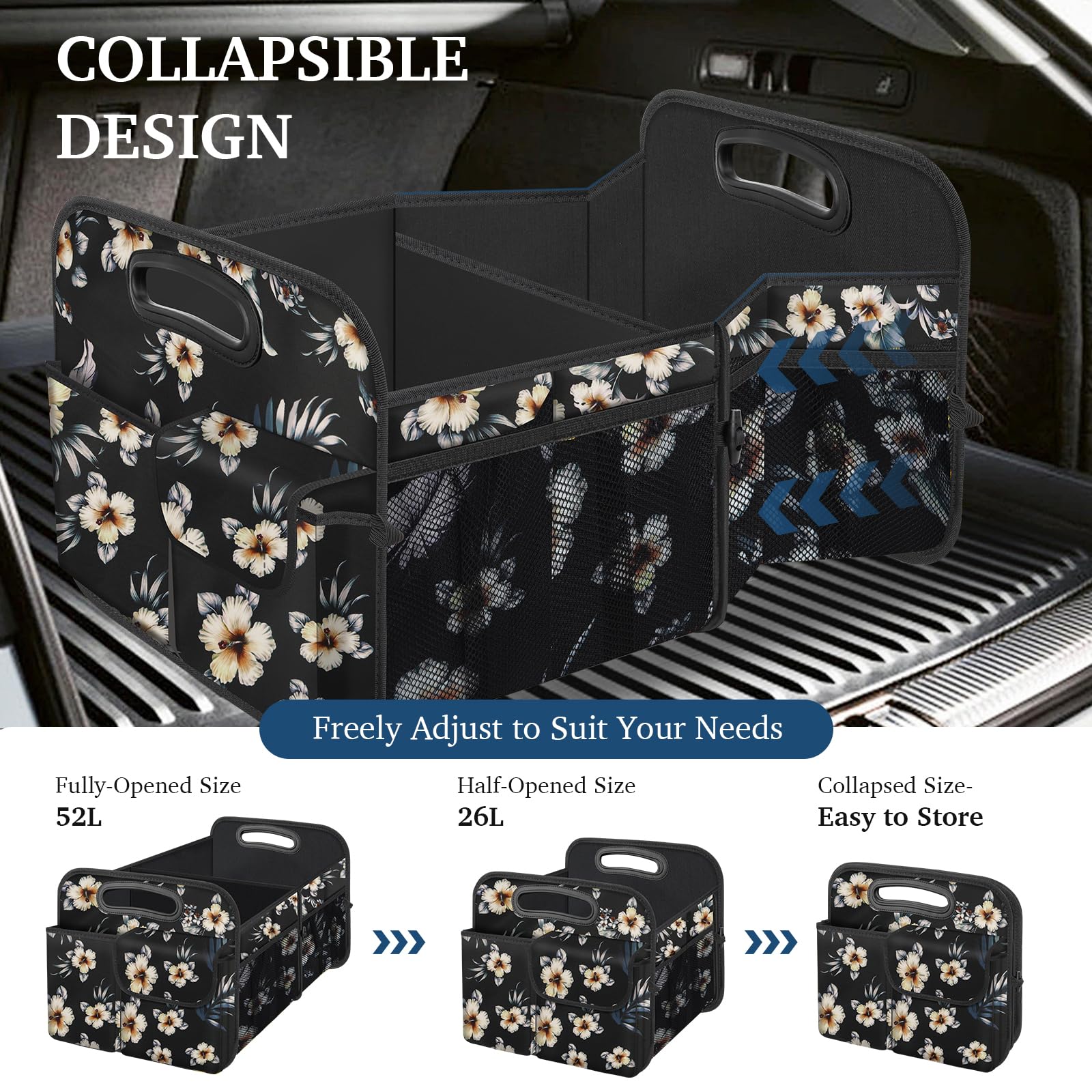 Femuar velcro non-slip base in trunk preventing items from sliding