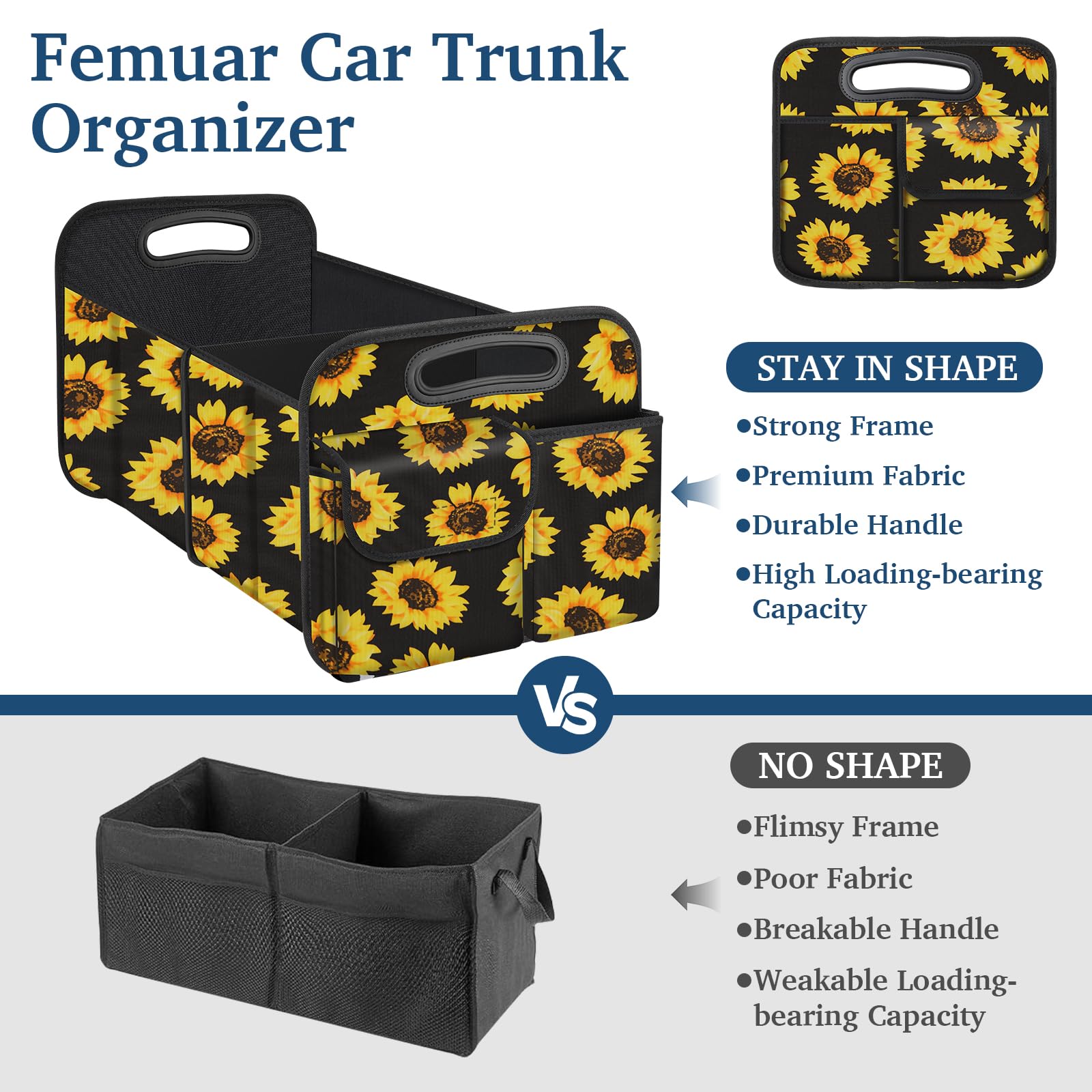 Femuar open organizer with removable dividers, customizable compartments for groceries