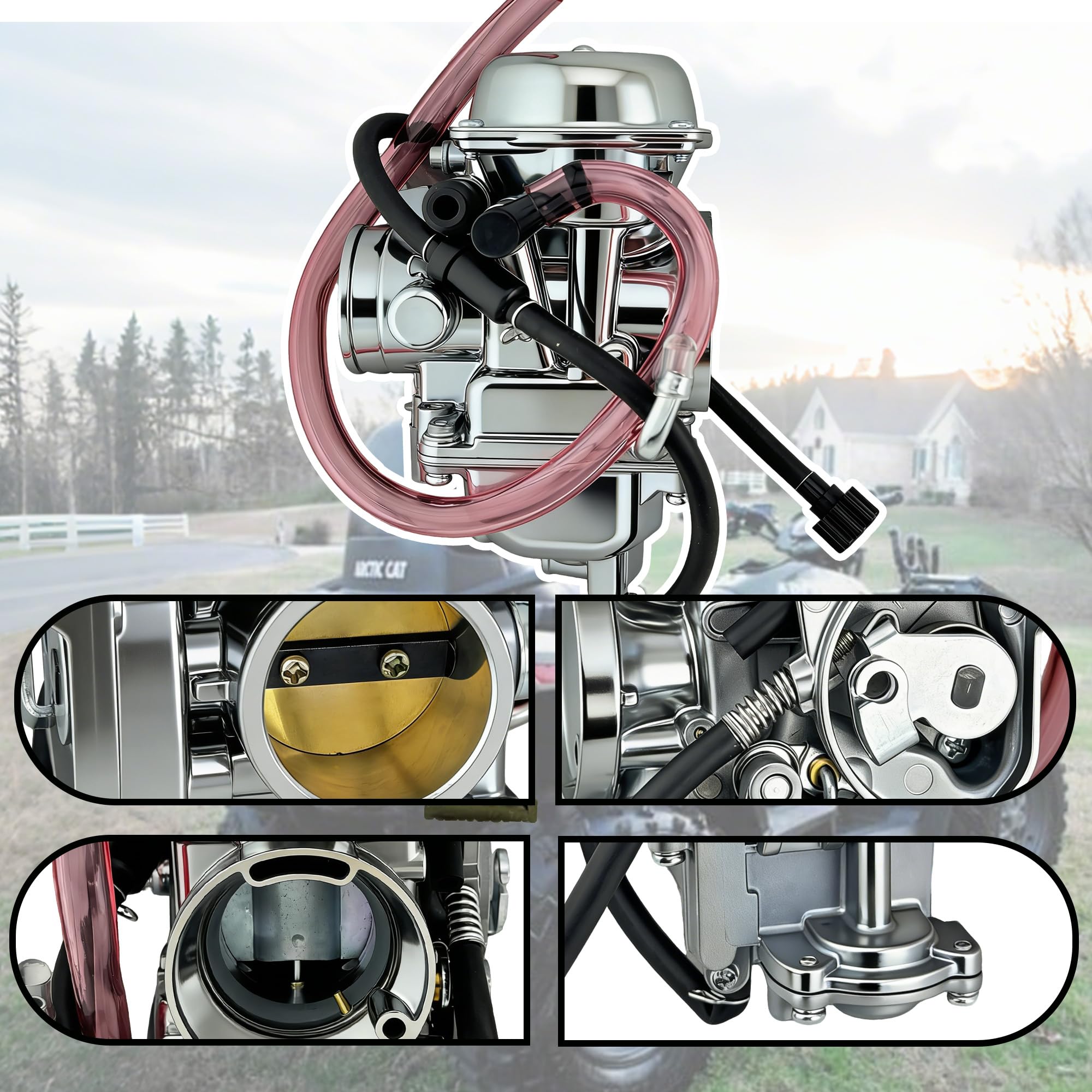 FENGCHUNS carburetor petcock and fuel valve visible for controlled fuel shutoff advantage