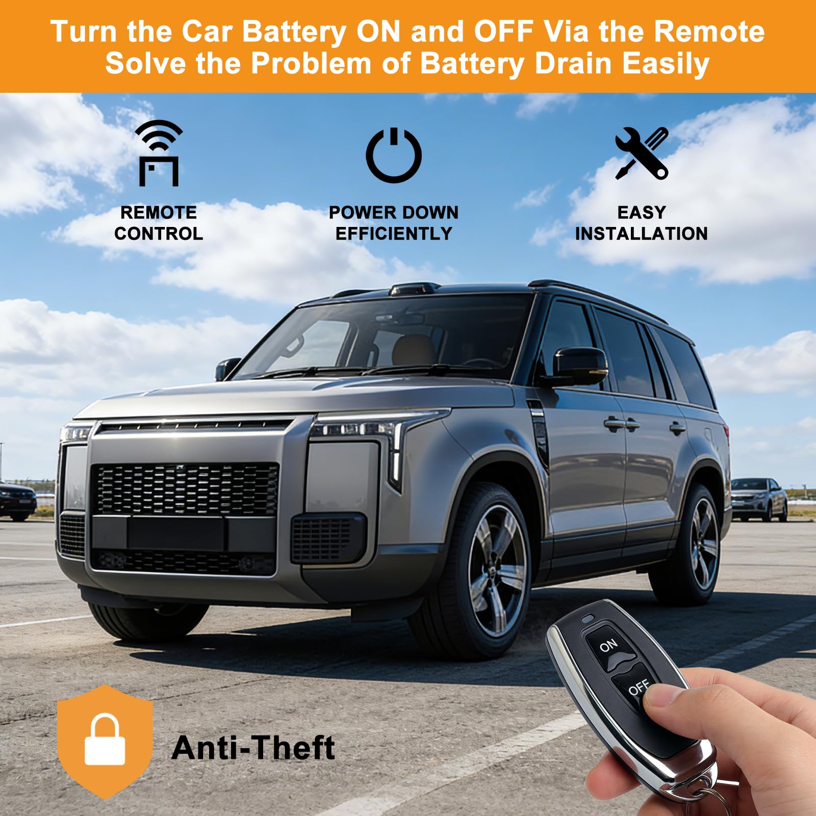 FENGWANGLI remote keyfob in hand for convenient anti-theft control