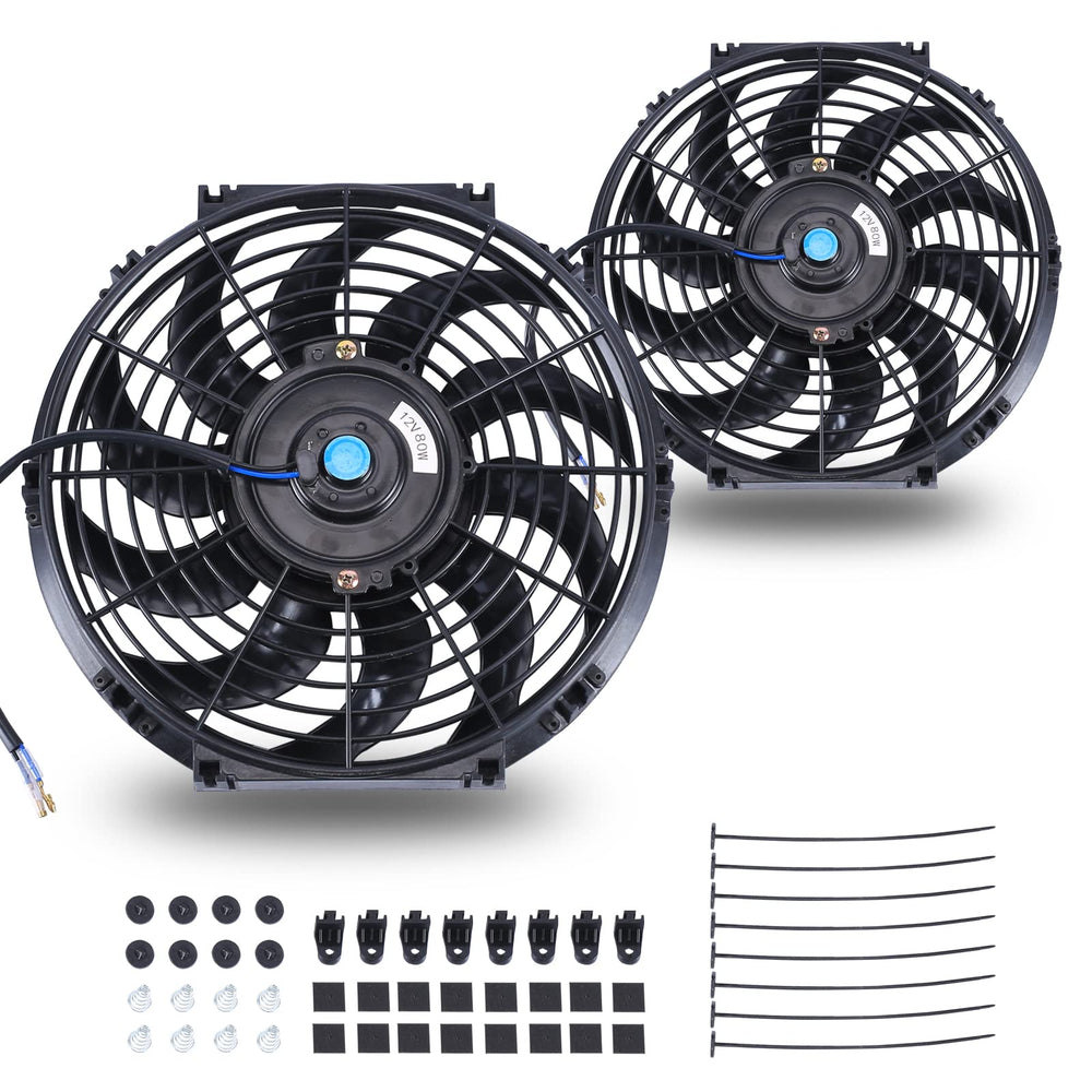 FGJQEFG front view of 12-inch fan showing slim profile and high airflow benefit