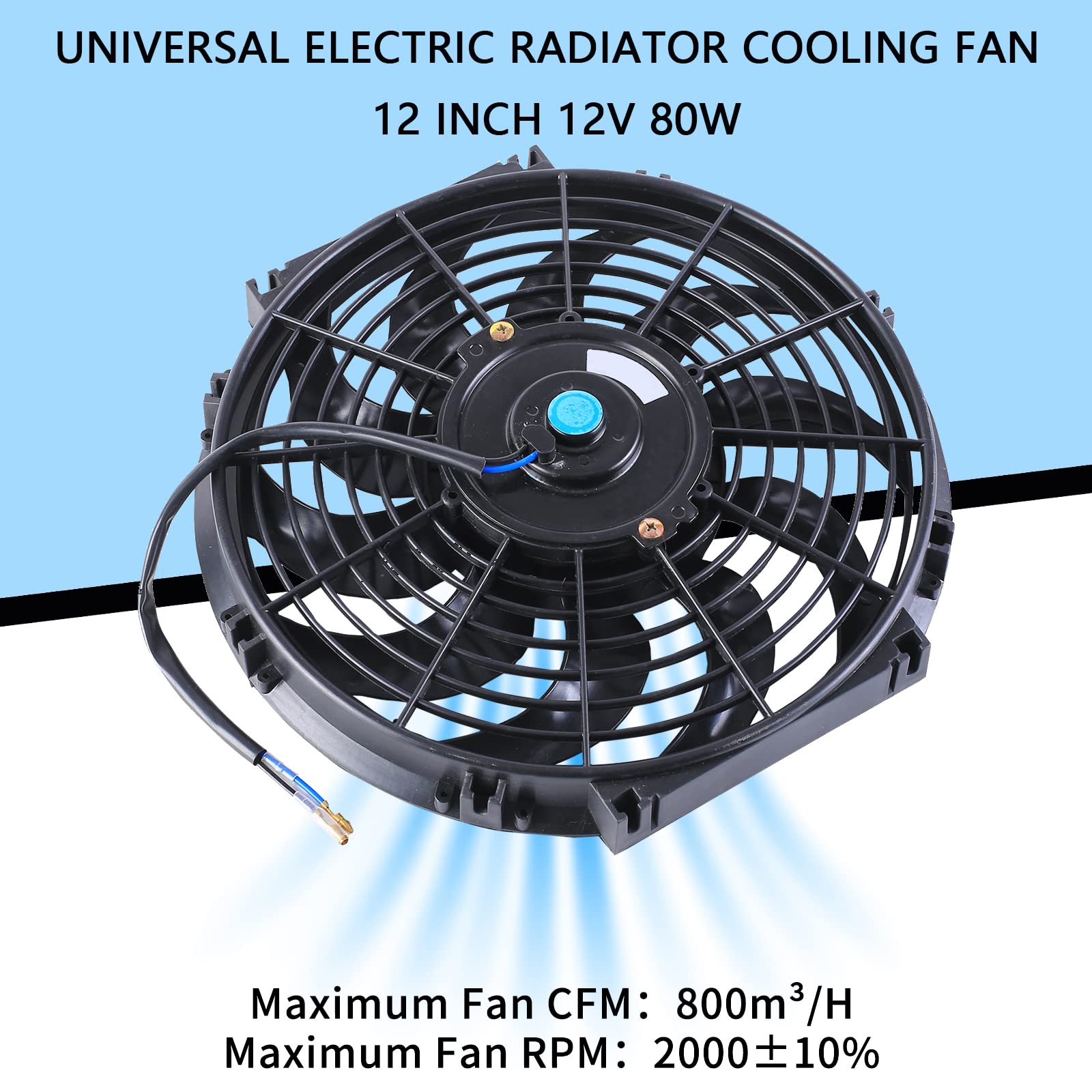 FGJQEFG fan installed on radiator demonstrating improved condenser and core airflow