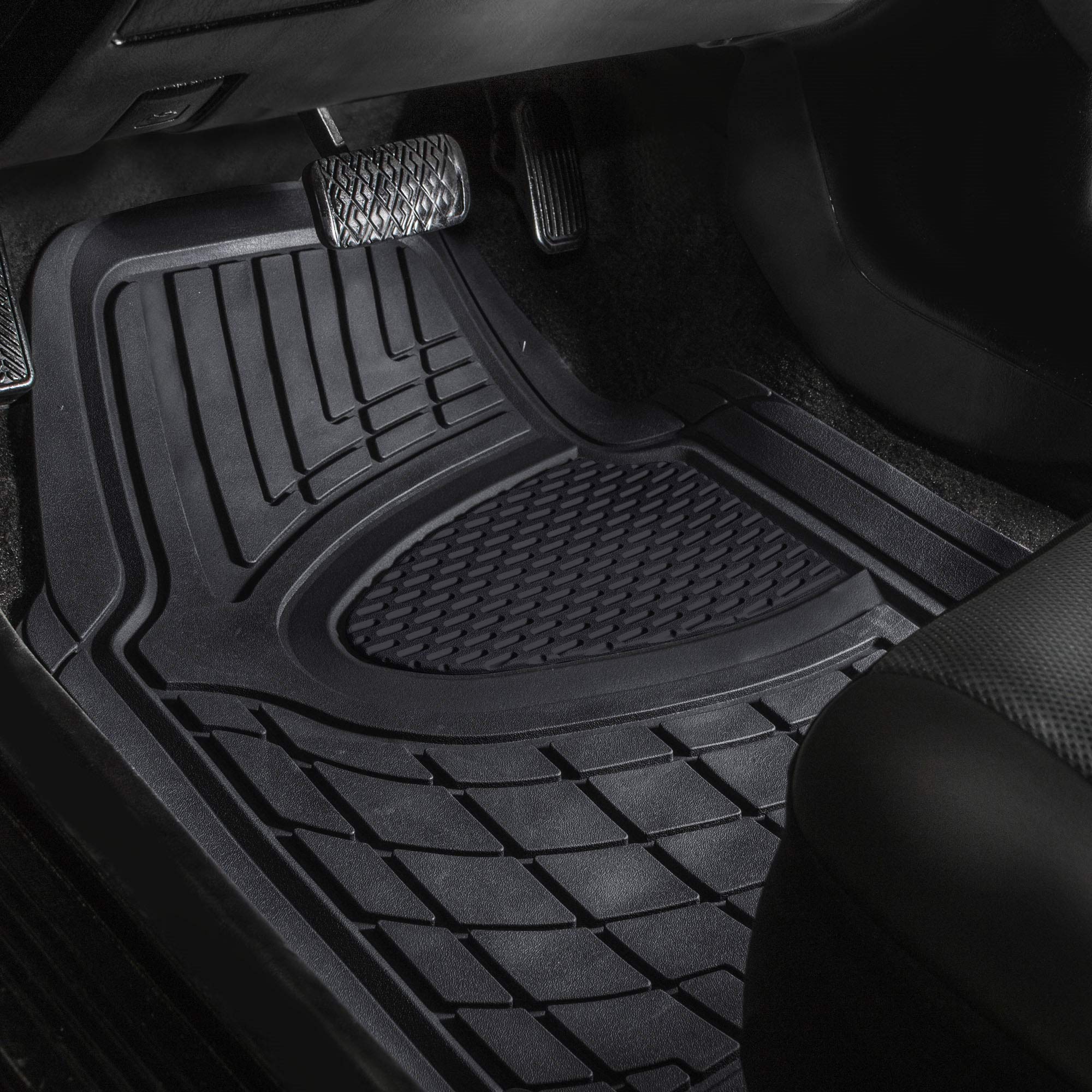 FH Group driver-side mat installed illustrating secure fit and anti-slip benefit