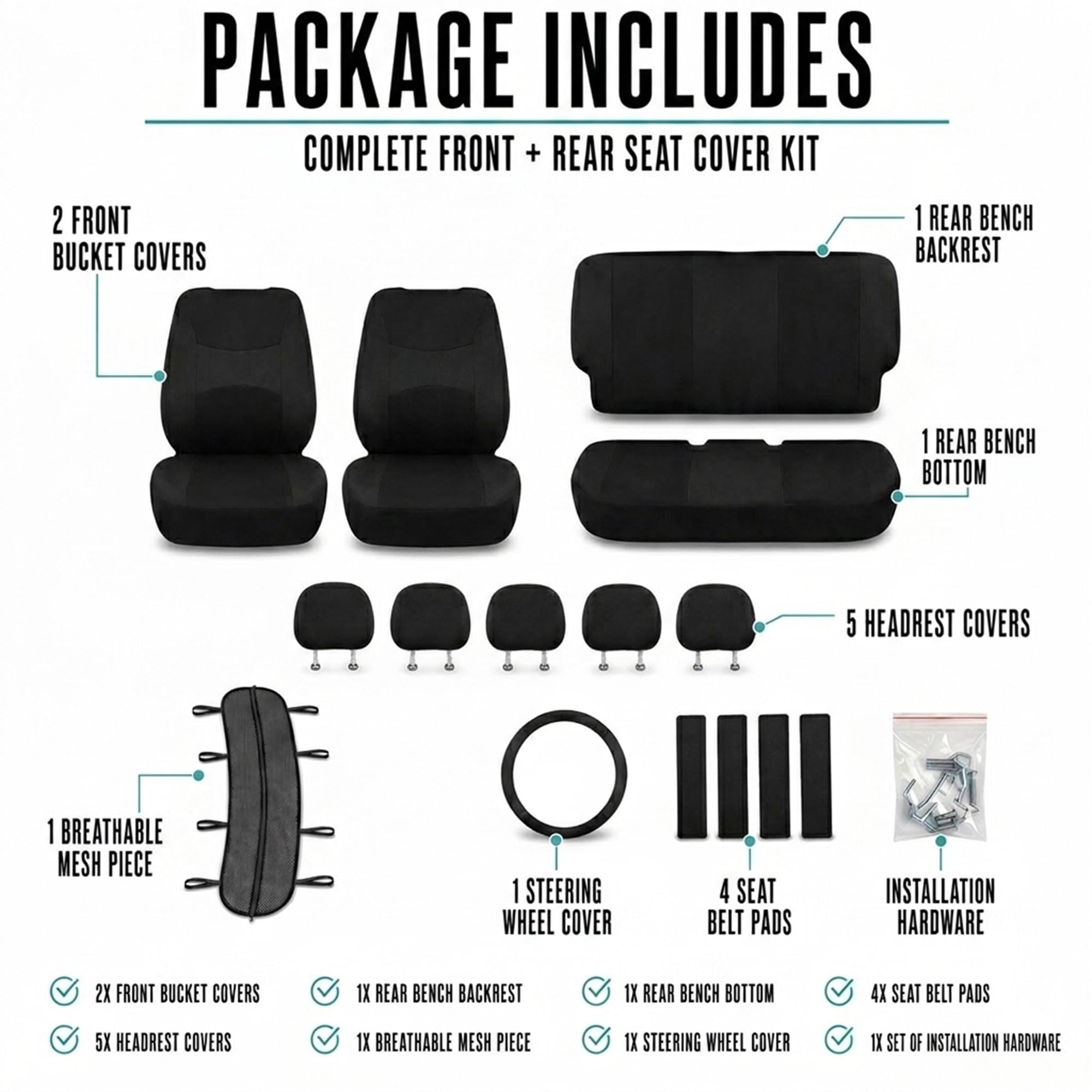 FH Group headrest fit demo showing removable headrest compatibility