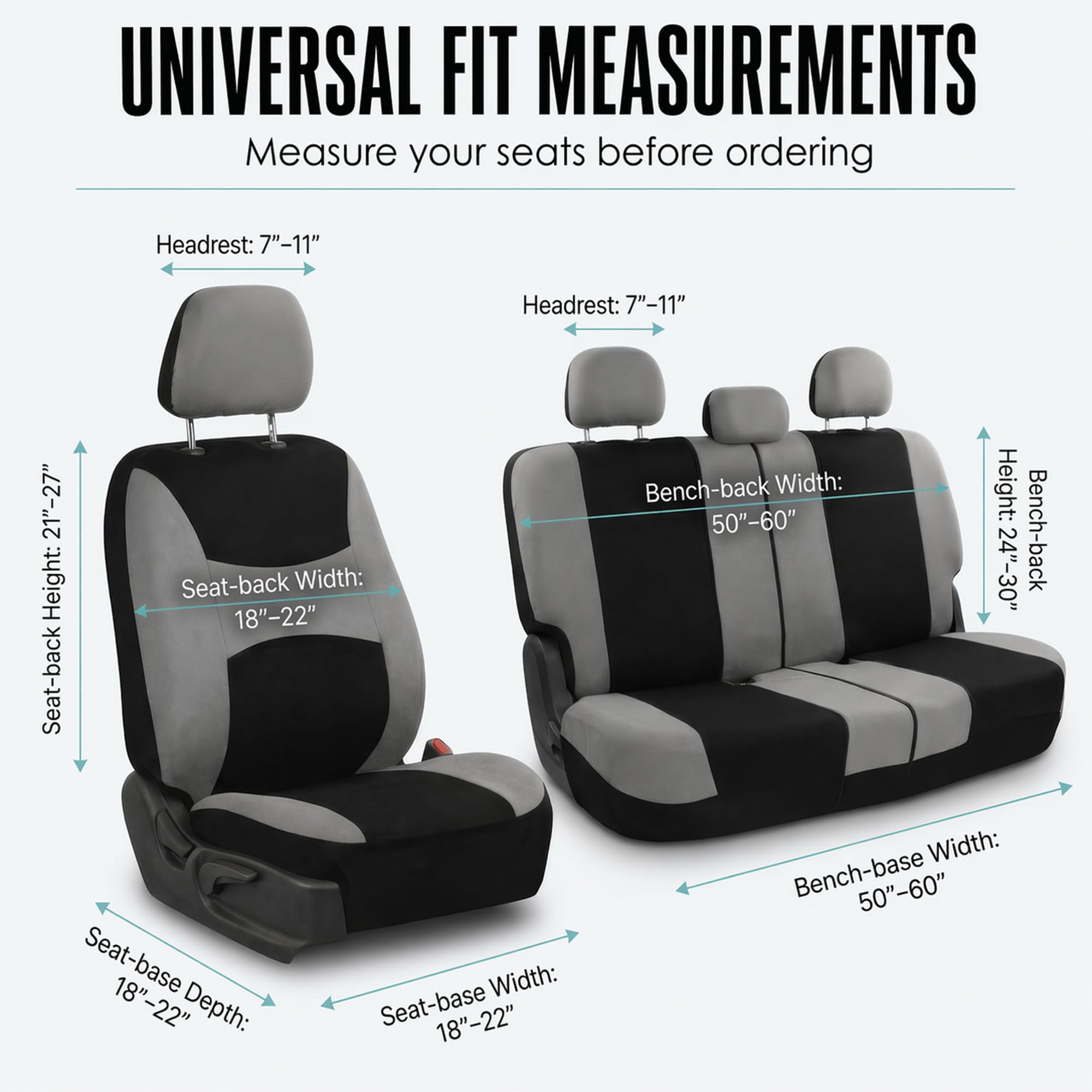 FH Group scale comparison seat showing coverage on a full-size car seat