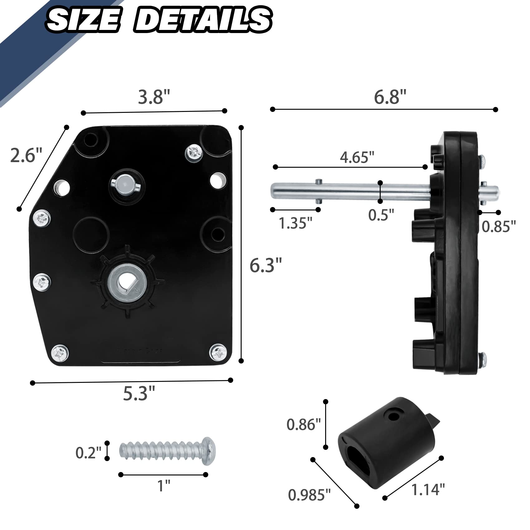 FHRHRY gearbox beside ruler showing compact size and easy-to-handle dimensions