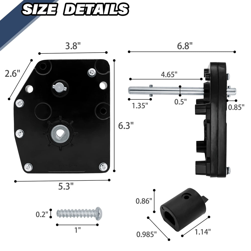 FHRHRY gearbox beside ruler showing compact size and easy-to-handle dimensions