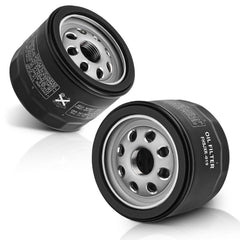 FHSJXR oil filter front view showing compact durable canister and fit benefits