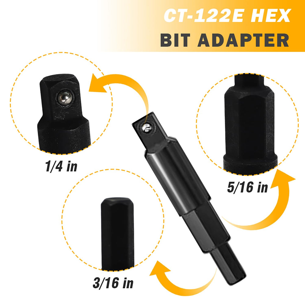 FHTDW hex bit adapters on surface highlighting S2 steel durability and impact resistance