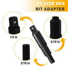 FHTDW hex bit adapters on surface highlighting S2 steel durability and impact resistance