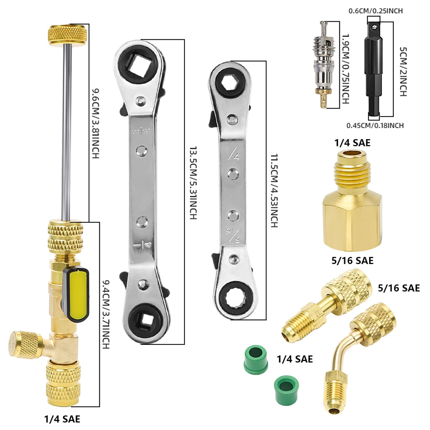 FHTDW R410A adapter close-up showing durable brass fit for secure connections